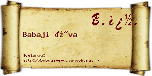 Babaji Éva névjegykártya